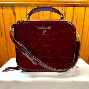 Crocodile Burgundy Handbag